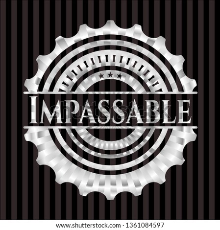 Impassable silver shiny emblem
