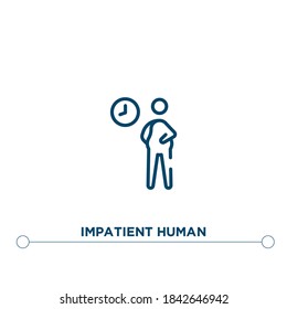 impatient human outline vector icon. simple element illustration. impatient human outline icon from editable feelings concept. can be used for web and mobile
