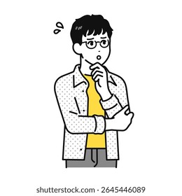 Impatient troubled young man illustration material
