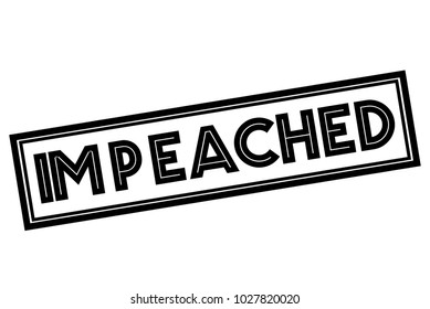 Impeached typographic stamp. Typographic sign, badge or logo