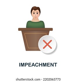 Impeachment icon. 3d illustration from economic crisis collection. Creative Impeachment 3d icon for web design, templates, infographics and more