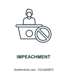 Impeachment icon. Line element from human rights collection. Linear Impeachment icon sign for web design, infographics and more.