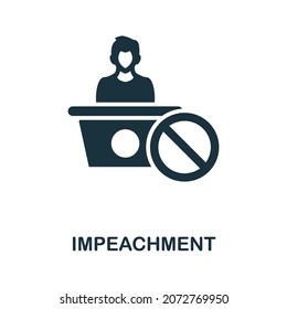 Impeachment icon. Monochrome sign from human rights collection. Creative Impeachment icon illustration for web design, infographics and more