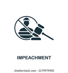 Impeachment icon. Monochrome simple line Economic Crisis icon for templates, web design and infographics