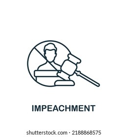 Impeachment icon. Monochrome simple line Economic Crisis icon for templates, web design and infographics