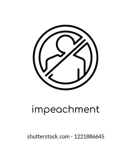 impeachment icon. Trendy modern flat linear vector impeachment icon on white background from thin line general collection, editable outline stroke vector illustration