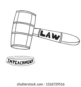 Impeachment law concept. Vector illustration