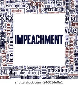 Impeachment word cloud conceptual design isolated on white background.