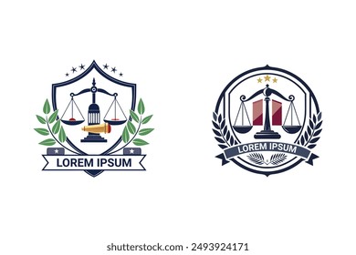 Impeccable Legal Symbol: Sword and scale icon for authoritative law firm logo. Gold accents for prestige.