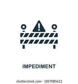 Impediment icon. Creative element sign from agile method collection. Monochrome Impediment icon for templates, infographics and more.