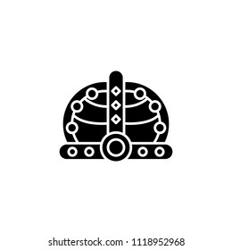 Imperator crown black icon concept. Imperator crown flat  vector symbol, sign, illustration.