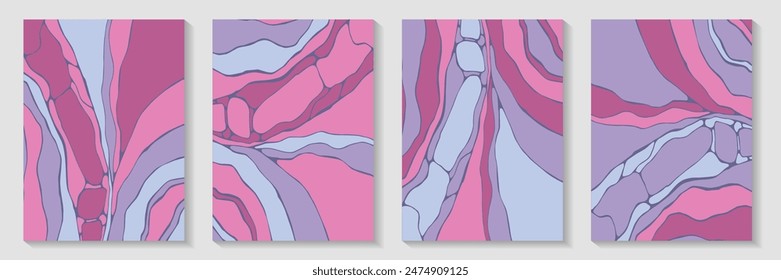 Imperfect acrylic pattern backdrop design collection. Creative brochures. Marbling wave booklet cover page templates. Abstract wallpaper prints. Futuristic kintsugi psychedelic backgrounds.