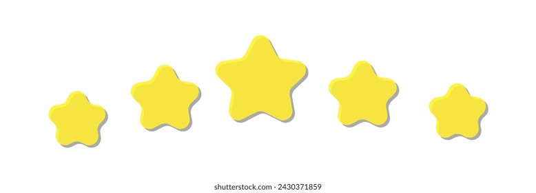 Icono de clasificación de calidad de cinco estrellas imperfecto, icono web de signo favorito de estrella con signo de tic. Elemento de diseño de ilustración vectorial. Icono de diseño de estilo plano