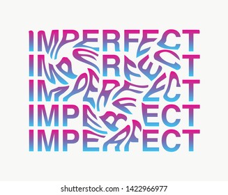 imperfect gradient slogan vector blue