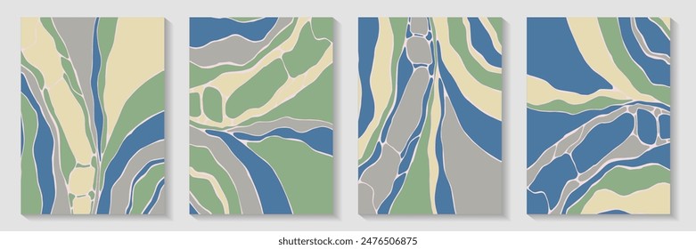 Imperfect marble pattern background template collection. Trendy covers. Puzzle structure booklet front page layouts. Stone imitation. Art drawing cards.