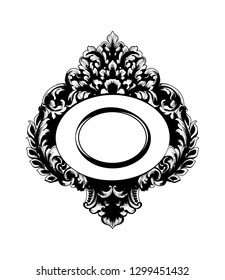 Imperial Baroque Mirror frame Vector. French Luxury rich intricate ornaments. Victorian Royal Style decors