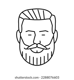 imperial beard hair style line icon vector. imperial beard hair style sign. isolated contour symbol black illustration