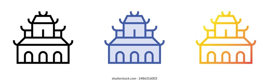 imperial citadel gate icon. Linear, Blue Fill and Gradient Style Design Isolated On White Background