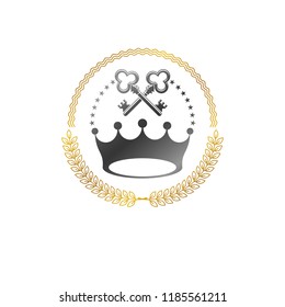 Imperial Crown emblem. Heraldic Coat of Arms, vintage vector logo. Ancient logotype isolated on white background.