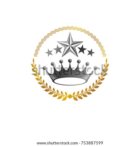 Imperial Crown emblem. Heraldic Coat of Arms, vintage vector logo. Ancient logotype isolated on white background.