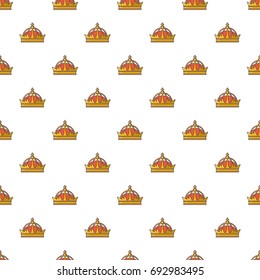 Imperial crown pattern in cartoon style. Seamless pattern vector illustration