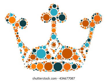  Imperial crown shape vector design by color point