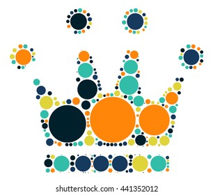 Imperial crown shape vector design by color point