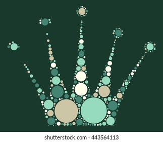 Imperial crown shape vector design by color point