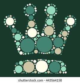 Imperial crown shape vector design by color point