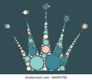 Imperial crown shape vector design by color point