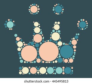 Imperial crown shape vector design by color point