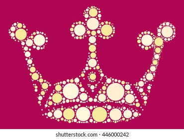  Imperial crown shape vector design by color point