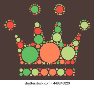 Imperial crown shape vector design by color point