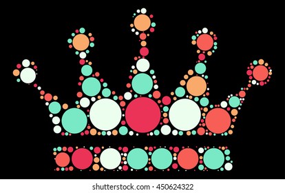 Imperial crown shape vector design by color point