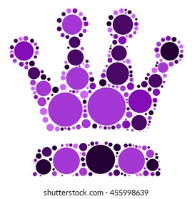 Imperial crown shape vector design by color point