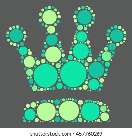 Imperial crown shape vector design by color point