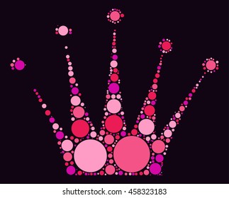 Imperial crown shape vector design by color point