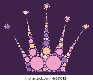 Imperial crown shape vector design by color point