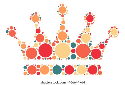 Imperial crown shape vector design by color point