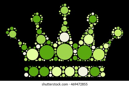 Imperial crown shape vector design by color point