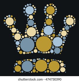 Imperial crown shape vector design by color point