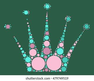 Imperial crown shape vector design by color point