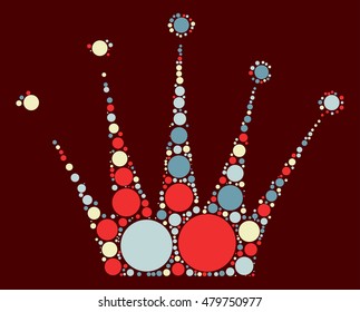 Imperial crown shape vector design by color point