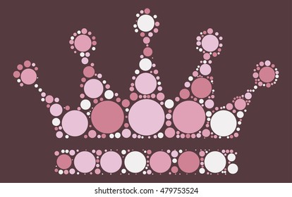 Imperial crown shape vector design by color point