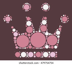 Imperial crown shape vector design by color point