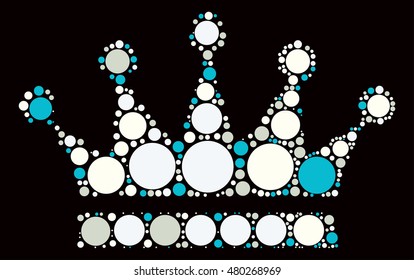 Imperial crown shape vector design by color point