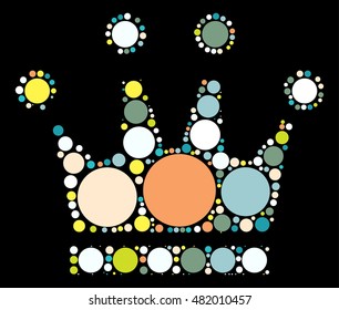 Imperial crown shape vector design by color point