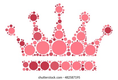 Imperial crown shape vector design by color point