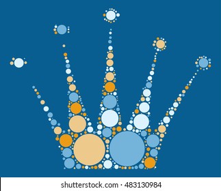 Imperial crown shape vector design by color point