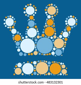 Imperial crown shape vector design by color point